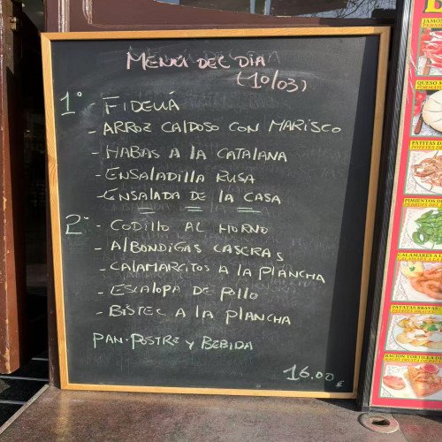 MENU DE DIA